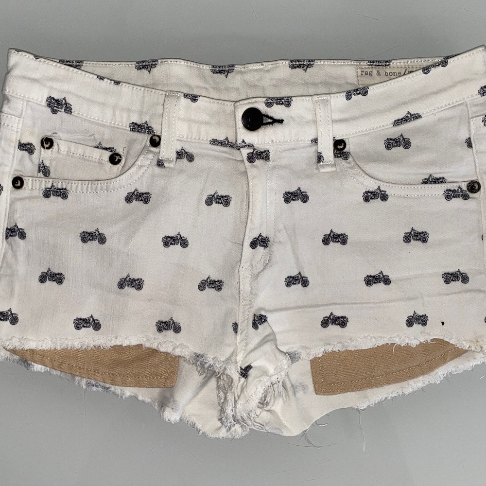 Rag + Bone Jean Shorts with Motorcycles